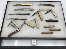 Lot of 16 Various Folding Knives Including