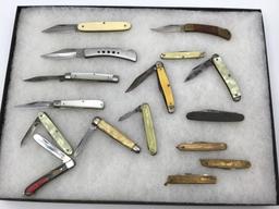 Lot of 16 Various Folding Knives Including