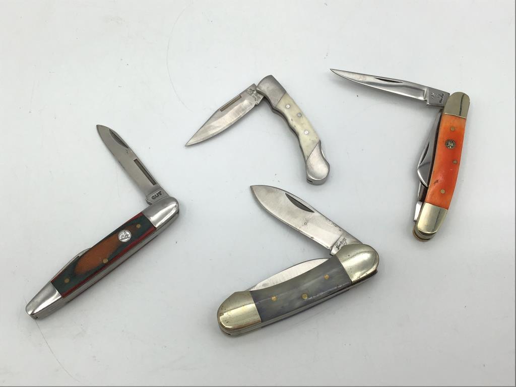 Lot of 9 Various Folding Knives Including
