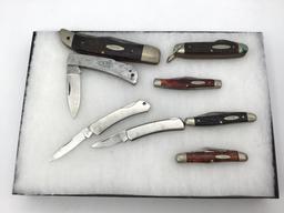 Lot of 8 Folding Knives Including 7-