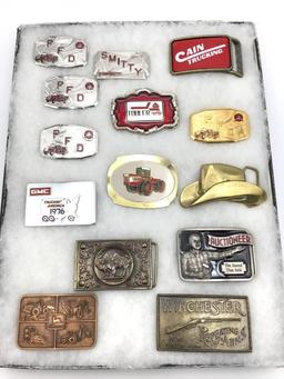 Lot of 14 Various Belt Buckles Including