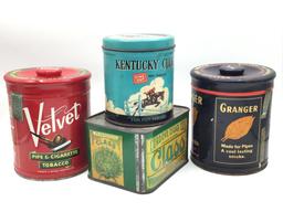 Collection of 10 Various Tobacco Tins