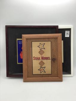 Set of 3 Framed  Star Model Beer 6 Pack Adv.