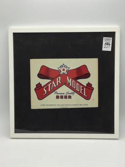 Set of 3 Framed  Star Model Beer 6 Pack Adv.