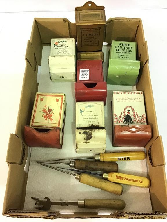 Lot of 12 Including 7-Various Vintage Tin Match