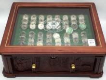 Wood Locking Glass Top Display Cabinet-Never
