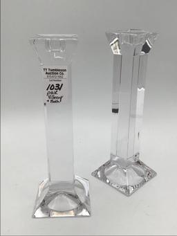 Pair of Villeroy & Boch 8 Inch Tall Crystal