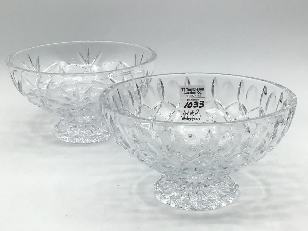 Lot of 2 Sm. Waterford Crystal Pedestal