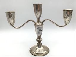 Pair of Sterling Silver Weighted Candleabras w/
