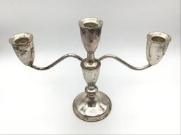 Pair of Sterling Silver Weighted Candleabras w/