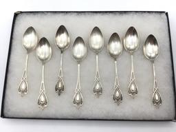 Set of 8 Matching Pattern Sterling Silver