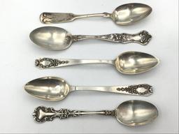 Lot of 10 Various Sterling Silver Teaspoons