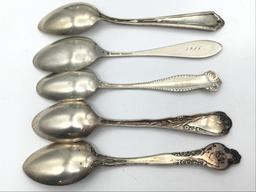 Lot of 10 Various Sterling Silver Teaspoons