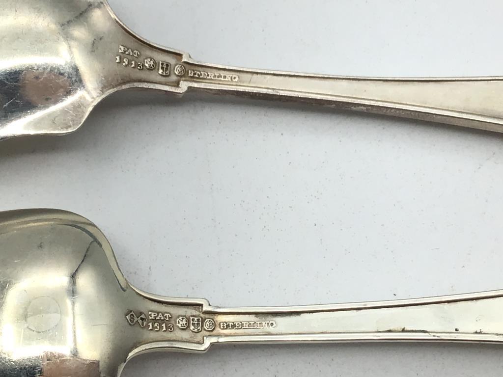 Set of 8 Matching Pattern Sterling Silver Spoons-