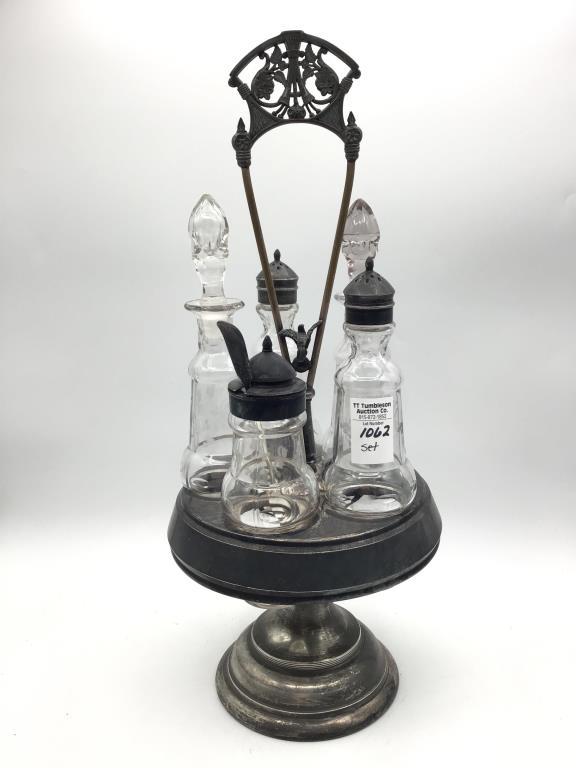 Silver Cruet Set (One Cruet has Bottom