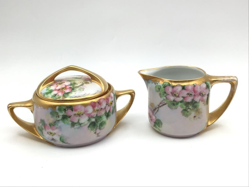 Lg. Set of Similar Pattern Floral Painted Pieces