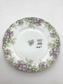 Lot of 7 Plates Including 6-Violet Painted