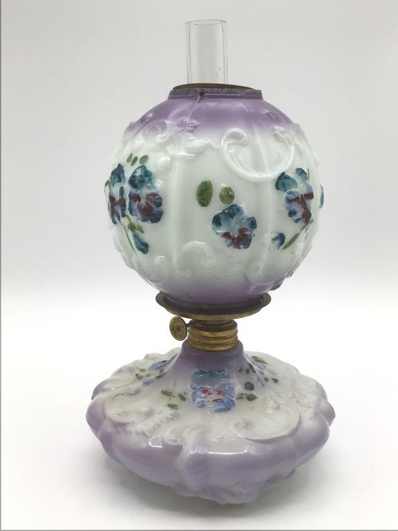 Miniature Floral Decorated Kerosene Lamp