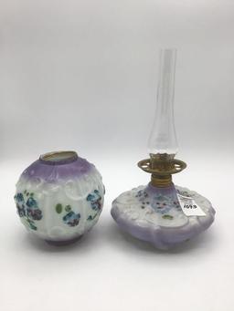 Miniature Floral Decorated Kerosene Lamp