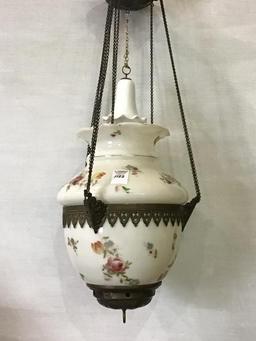 Antique Floral Decorated Light FIxture w/