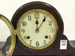 Antique Keywind New Haven Mantle Clock