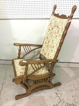 Antique Platform Rocker w/ Upholstered Seat