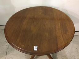 Antique Pedestal Round Top Table