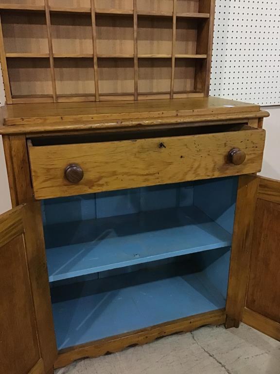 Antique Primitive Cabinet w/ Cubby Hole Design