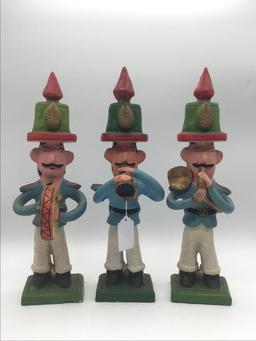 Lot of 3 Unknown Clay Type  Figures Playing