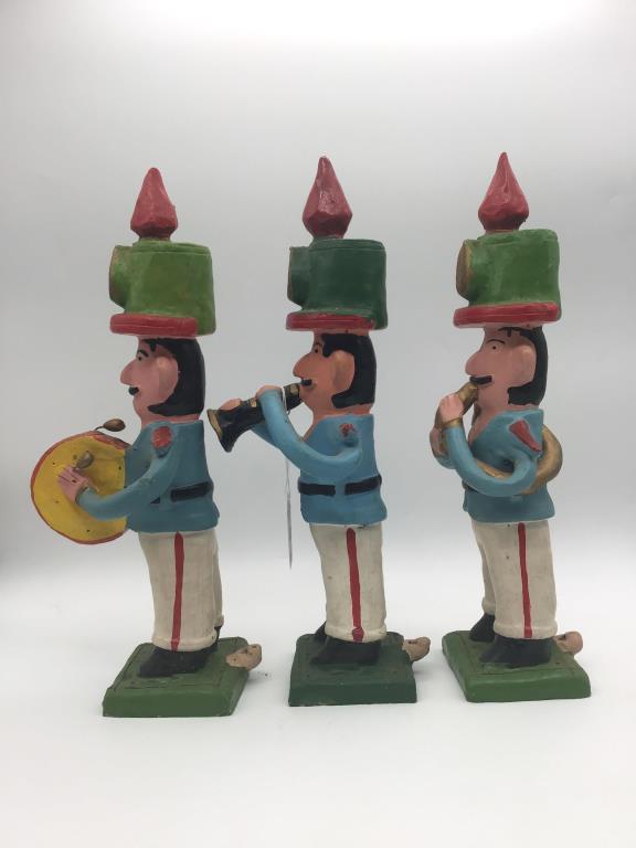 Lot of 3 Unknown Clay Type  Figures Playing