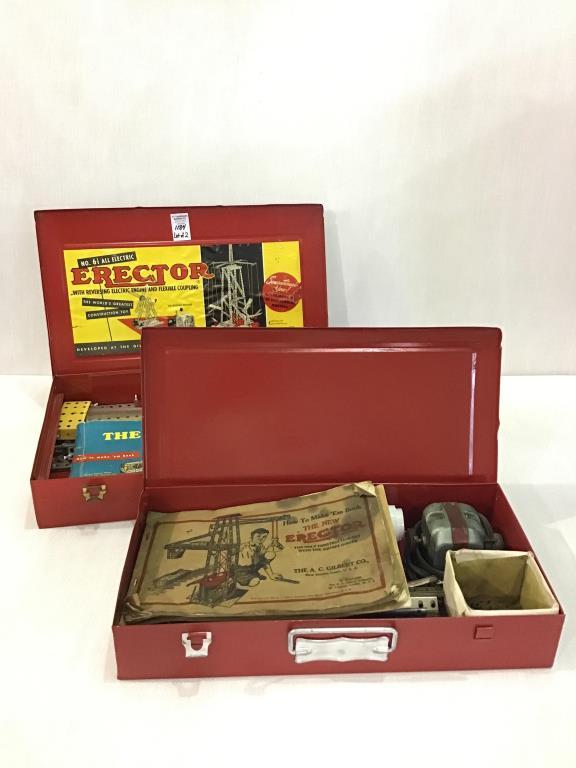 Lot of 2 Erector Sets Including Gilbert 1954