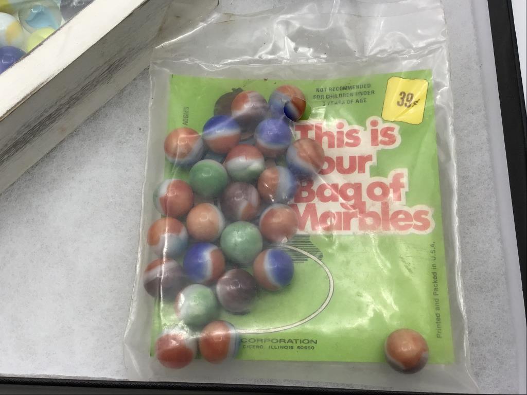 Collection of Marbles Including Sm. Bag of