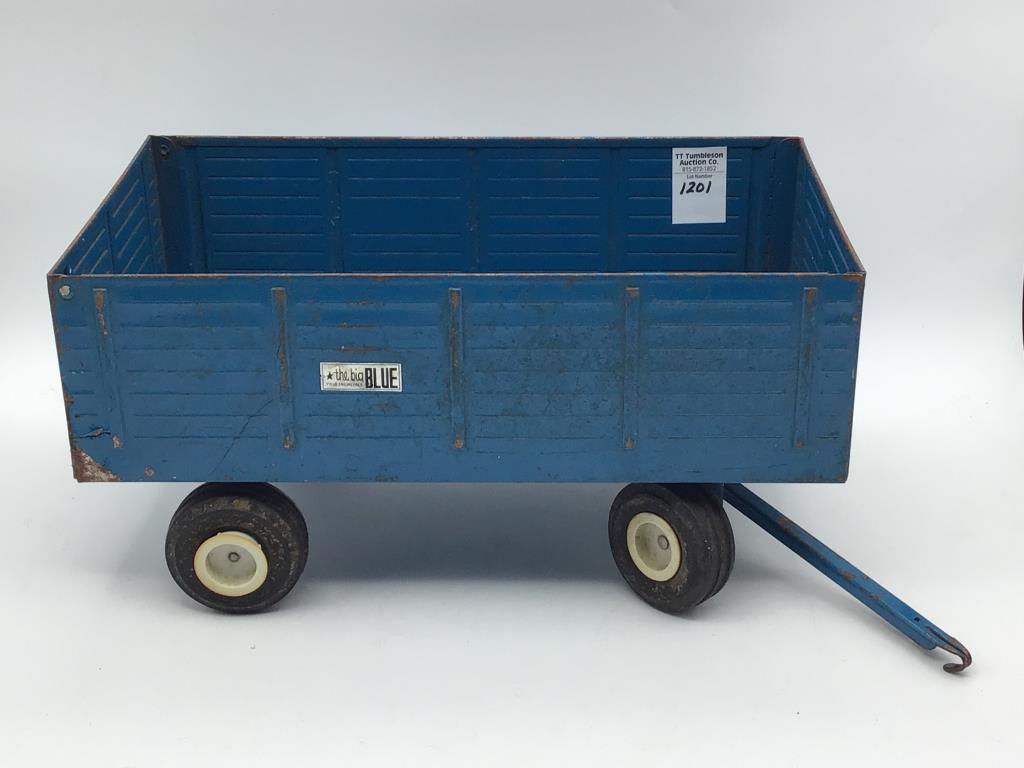 Group of Toys Including Big Blue Wagon, Battery