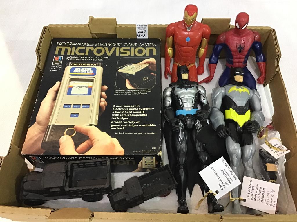 Group of Toys Including Batman & Spiderman