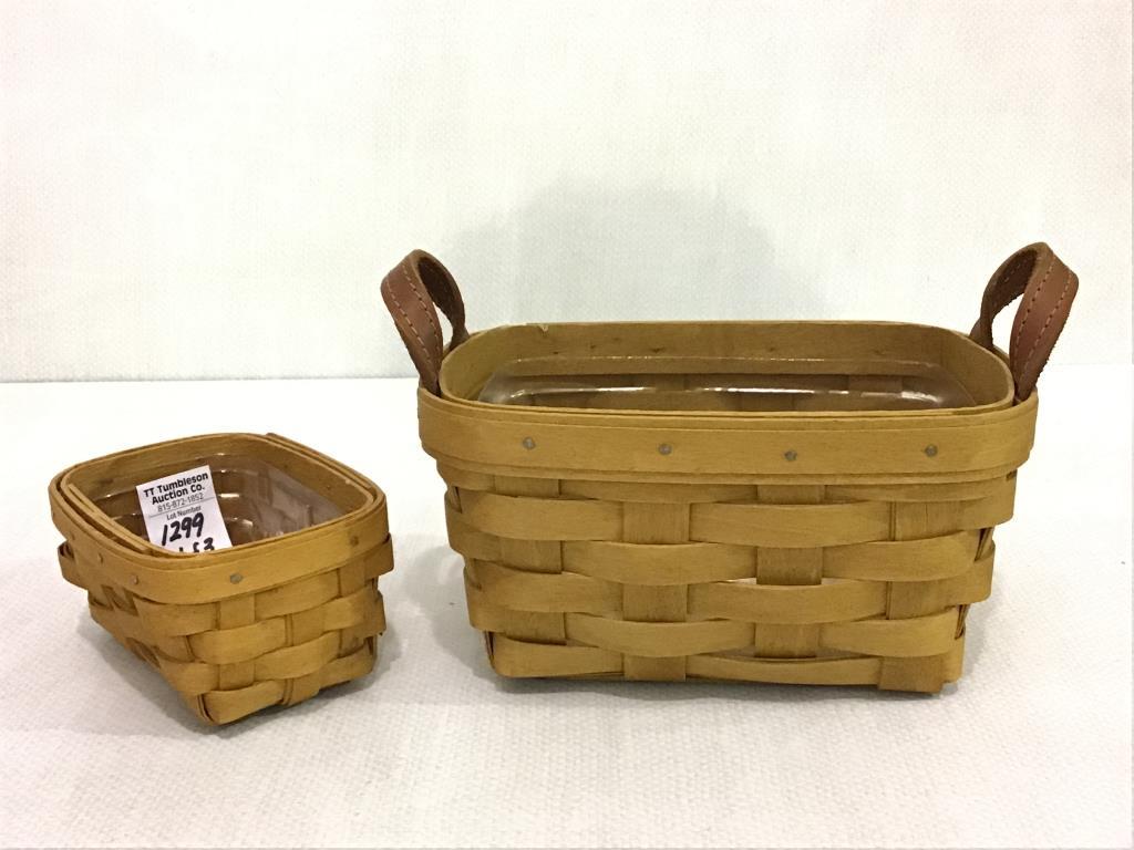 Lot of 3 Various Size Longaberger Baskets