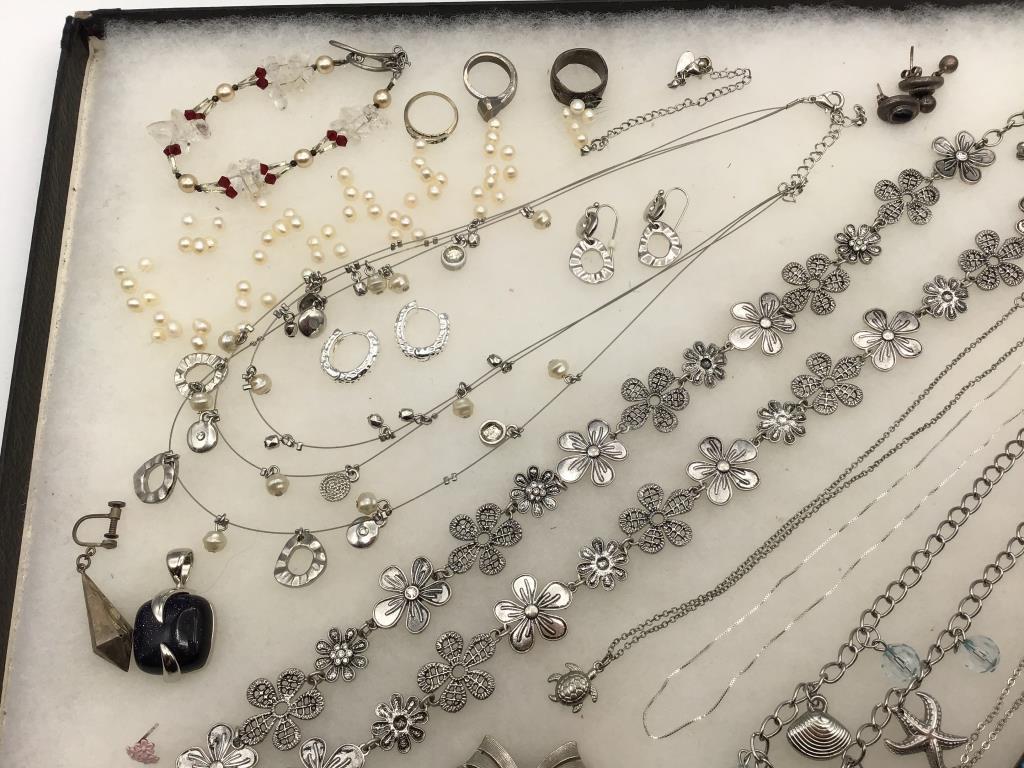 Collection of Ladies Silver Costume Jewelry