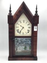 Antique Keywind Welsh Catherdal Style Clock w/