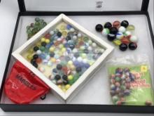 Collection of Marbles Including Sm. Bag of