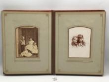 Victorian Photo Album w/ Approx. 39 Various