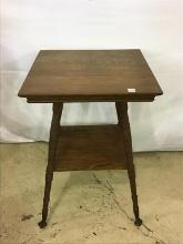 Very Nice Wood Square Lamp Table w/ Lower