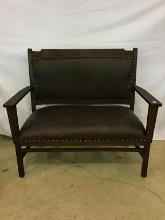 Craftsman Style Upholstered Arm Bench