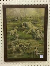 Sm. Framed Print of Dogs