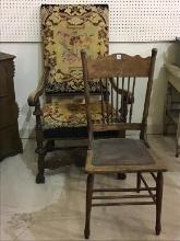 Lot of 2 Chairs Including Wood Spindle