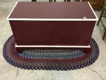 Red & White Paint Lift Top Blanket Box