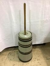 Primitive Grey Paint Butter Churn w/ Lid