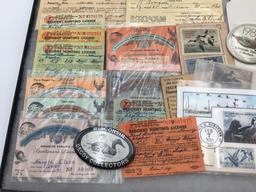 Group w/ Hunting Licenses, Duck Stamps, Pins,
