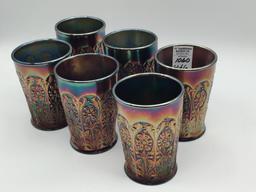 Set of 6 Matching Floral Decorated Carnival