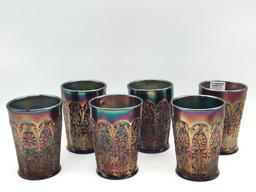 Set of 6 Matching Floral Decorated Carnival