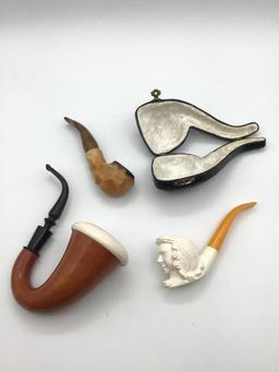 Lot of 5 Collector Smoking Pipes Including