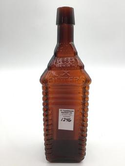Antique Dark Amber Bitters Bottle  Marked ST.